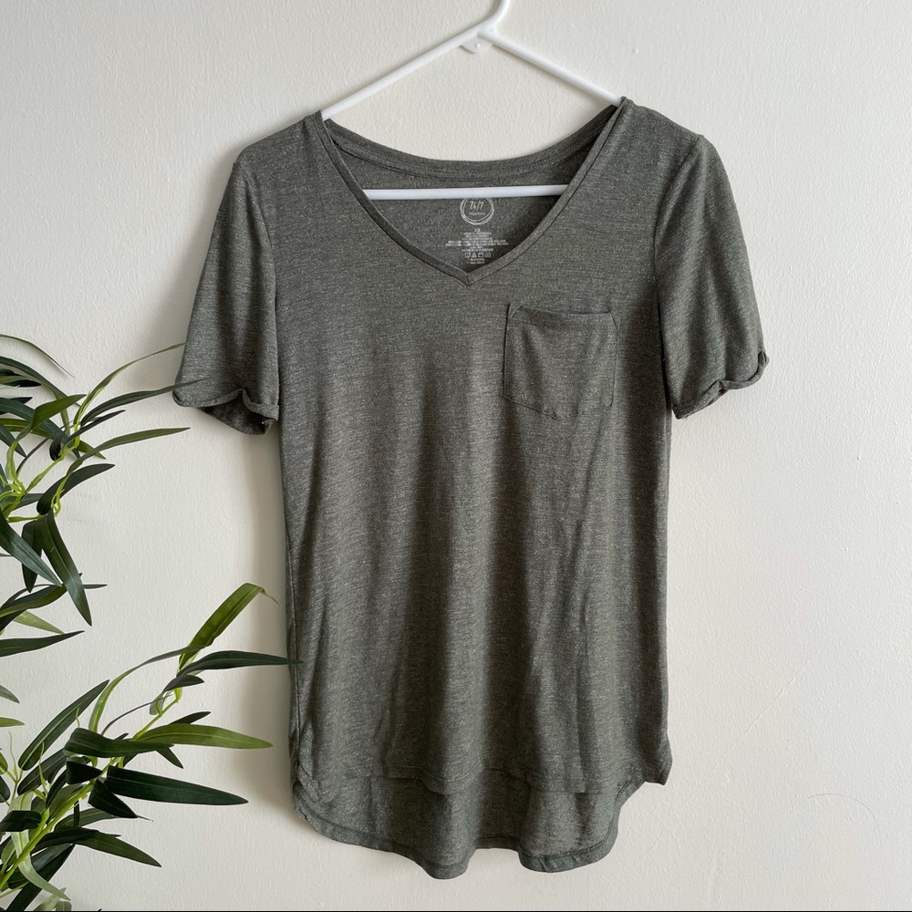 Olive Green Pocket Tee